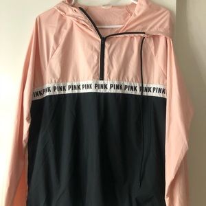 VS pink wind breaker WORN ONCE!! 💗